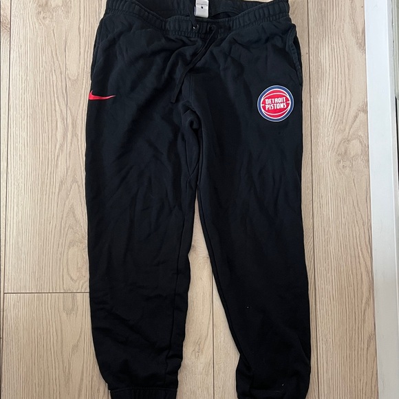 NBA Black Joggers with Red Detroit Pistons Logo - Picture 1 of 5